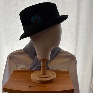 Classic Black Fedora with Feather Accent